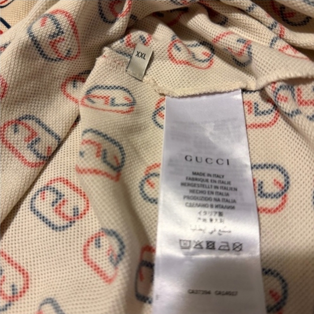 Gucci Logo Print Cotton Pique Polo Shirt - Picture 9 of 9